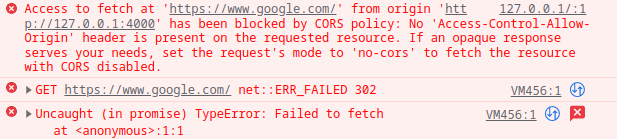 Fetch CORS
